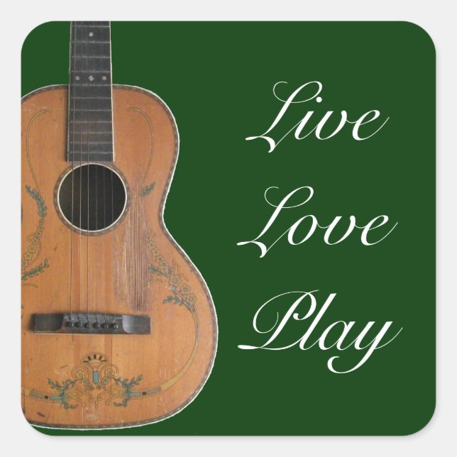 Adesivo Quadrado Antiguidade de Palitos Acústicos (Frente)