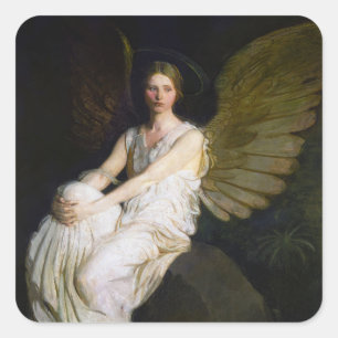 Adesivo Quadrado Antiquado Abbott Handerson Thayer Angel Painting