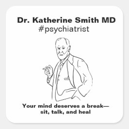 Adesivo Quadrado ANTISTRESS Freud Psychiatry Therapy Clinic Health