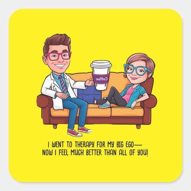 Adesivo Quadrado ANTISTRESS psychiatrist THERAPIST MENTAL HEALTH (Frente)