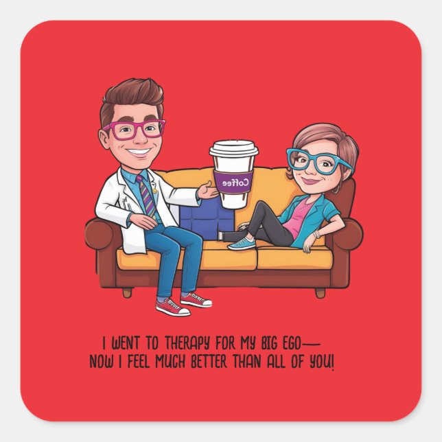 Adesivo Quadrado ANTISTRESS psychiatrist THERAPIST MENTAL HEALTH (Frente)