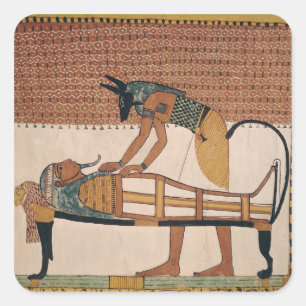 Adesivo Quadrado Anubis atende à mamã de Sennedjem