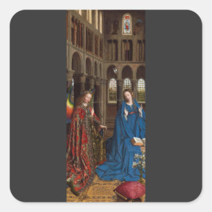 Adesivo Quadrado Anunciação de Van Eyck Premium Luz da Catedral