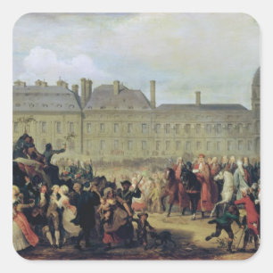 Adesivo Quadrado Anúncio da assinatura do Tratado