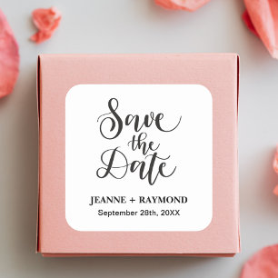Adesivo Quadrado Anúncio de casamento personalizado Save The Date