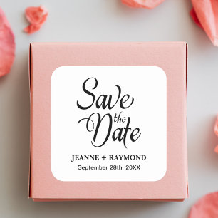 Adesivo Quadrado Anúncio de Noivado Personalizado Save The Date