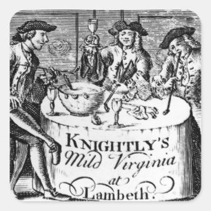 Adesivo Quadrado Anúncio para "Knightly's Mild Virginia"