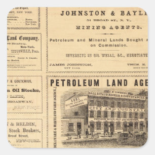 Adesivo Quadrado Anúncios de New York e Pensilvânia Oil