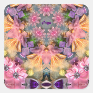 Adesivo Quadrado ANYA ~ Sombra Amarelo, Roxo, Rosa, Azul