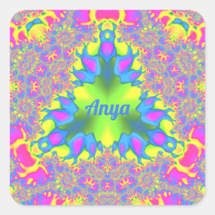 Adesivo Quadrado ANYA ~ Sombra Amarelo, Verde, Rosa, Azul