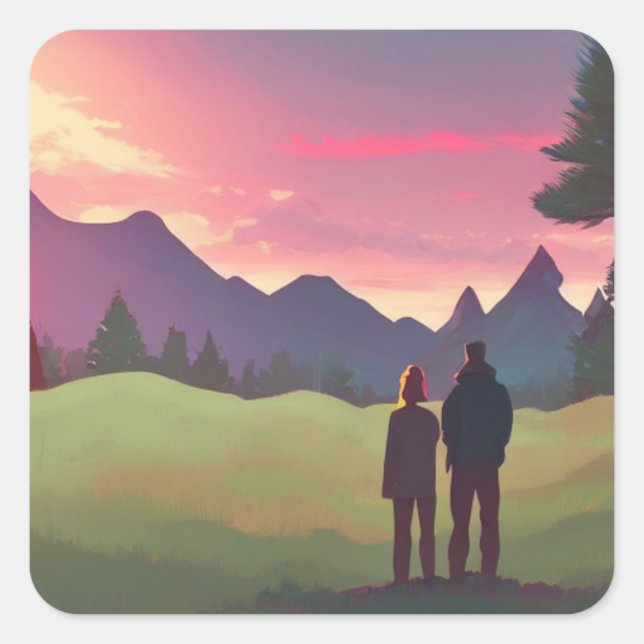 Adesivo Quadrado Ao ar livre (Frente)