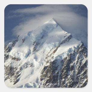 Adesivo Quadrado Aoraki Monte Cook, Mackenzie Country, Sul