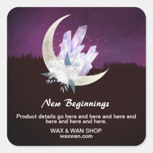 Adesivo Quadrado *~* AP24 Intenções de paisagem Cristais Luos Flora