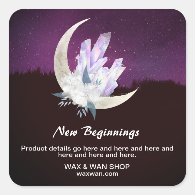 Adesivo Quadrado *~* AP24 Intenções de paisagem Cristais Luos Flora (Frente)