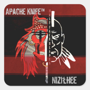 Adesivo Quadrado Apache Kinfe ®️ ™️ 🇺 🇸 Vinheta NIZILHEE