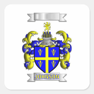 Adesivo Quadrado Apelido Família Johnson e Escudo