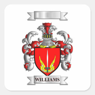 Adesivo Quadrado Apelido Família Williams E Escudo