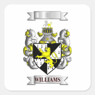 Adesivo Quadrado Apelido Família Williams E Escudo