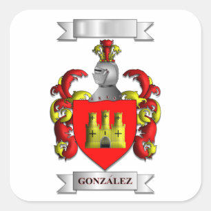 Adesivo quadrado Apelido Gonzalez e Escudo
