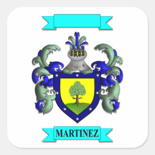 Adesivo quadrado Apelido Martinez e Escudo