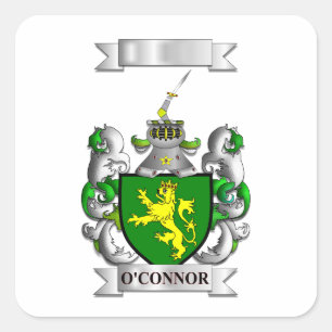 Adesivo Quadrado Apelido O'Connor e Escudo