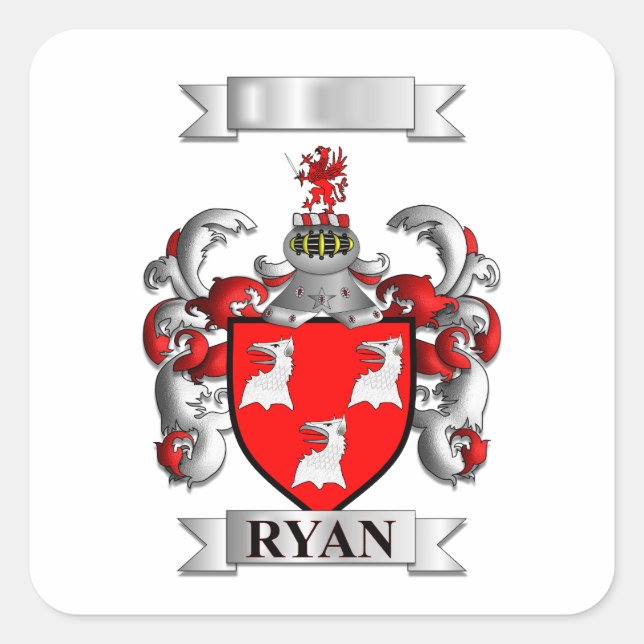 Adesivo Quadrado Apelido Ryan e Escudo (Frente)