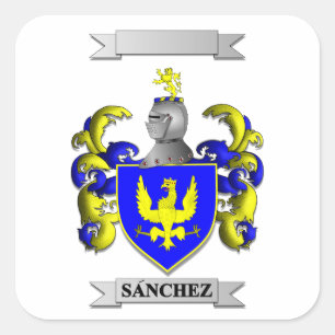 Adesivo quadrado Apelido Sanchez e Escudo