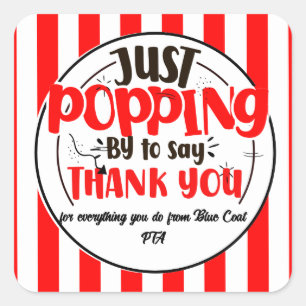 Adesivo Quadrado apenas aparecendo para dizer obrigados como volunt