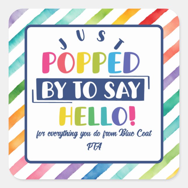 Adesivo Quadrado apenas apareceu para dizer olá como voluntário de  (Frente)