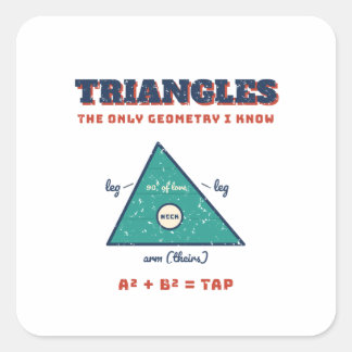 Adesivo Quadrado Apenas Geometria de Triângulos Eu Sei Jiu Jitsu Ad