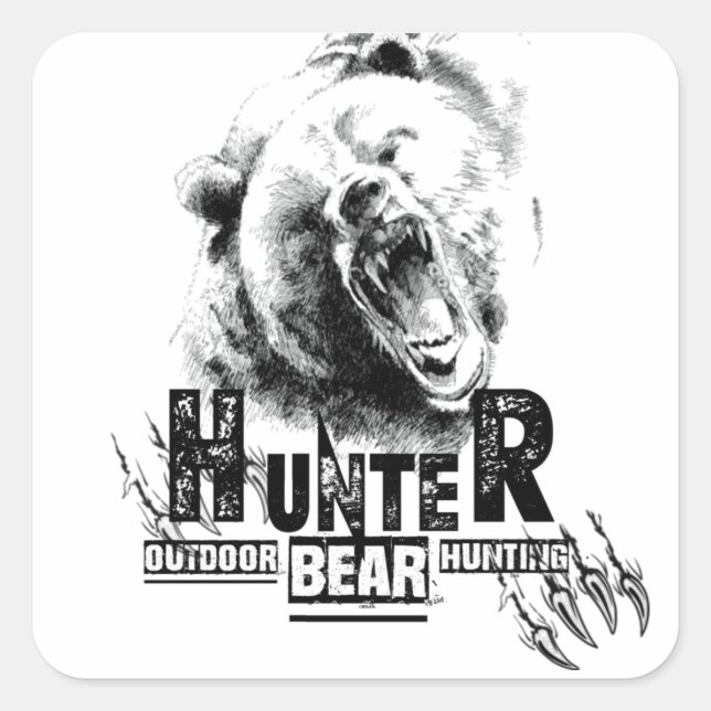 Adesivo Quadrado Apenas para o botão T-Shirt dos verdadeiros caçado (Frente)