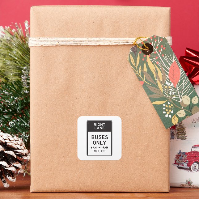 Adesivo Quadrado Apenas Sinal de Barramento da Faixa Direita (Criador carregado)