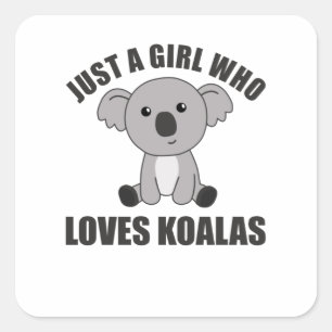 Adesivo Quadrado Apenas uma garota que ama Koalas - Cute Koala