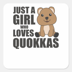 Adesivo Quadrado Apenas Uma Menina Ama A Quokka - Docinho Quokka