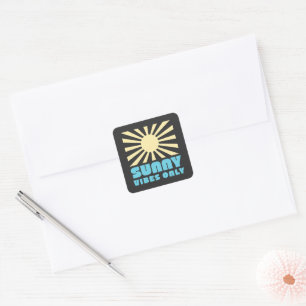 Adesivo Quadrado Apenas Víblias Sunny - Gráfico de Sol Retroativo N