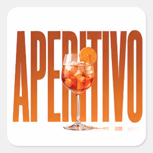 Adesivo Quadrado Aperitivo Luxo Estilo de Vida Italiano Gráfico