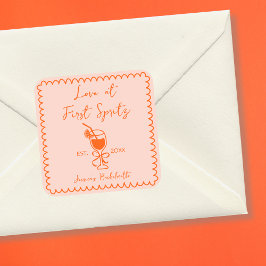 Adesivo Quadrado Aperol Spritz Playful Chic Hand Drawn Bachelorette