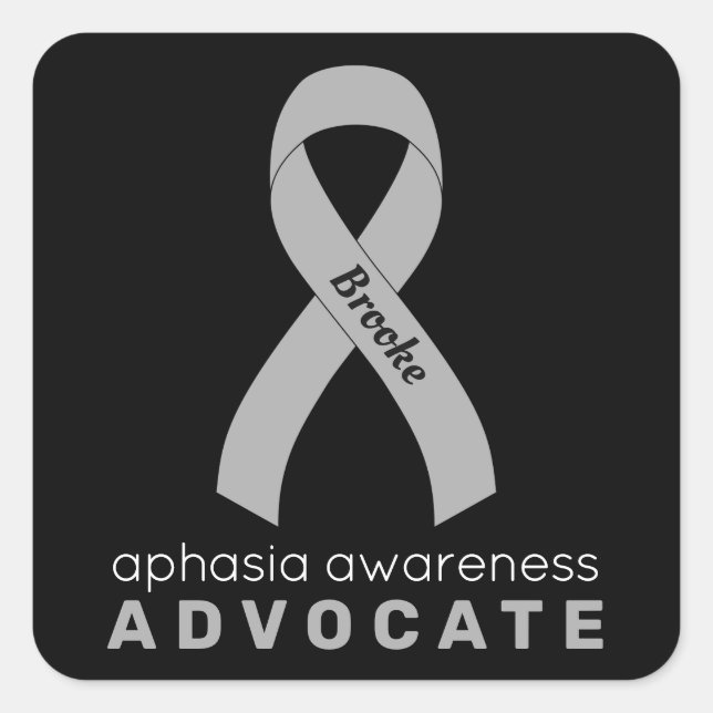 Adesivo Quadrado Aphasia Advocate Sticker Preto (Frente)