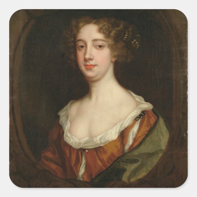 Adesivo Quadrado Aphra Behn (1640-89) (óleo na canvas) (Frente)