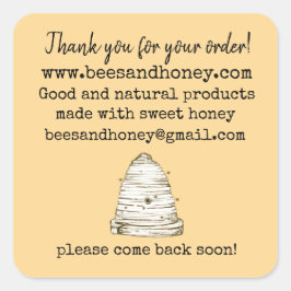 Adesivo Quadrado Apijoeiro Apijoy Obrigado Pelo Seu Pedido