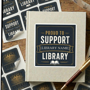 Adesivo Quadrado Apoie Sua Biblioteca – Projeto de Nome Personaliza