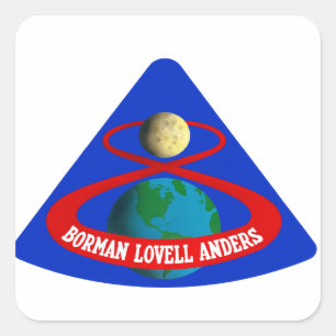 Adesivo Quadrado Apollo 8:  Primeiros homens à lua!