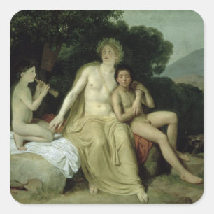 Adesivo Quadrado Apollo com Hyacinthus e Cyparissus