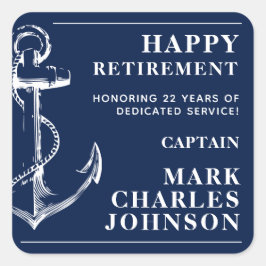 Adesivo Quadrado Aposentação do Marinho de Âncora