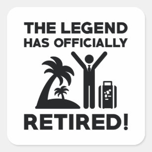 Adesivo Quadrado Aposentado oficialmente