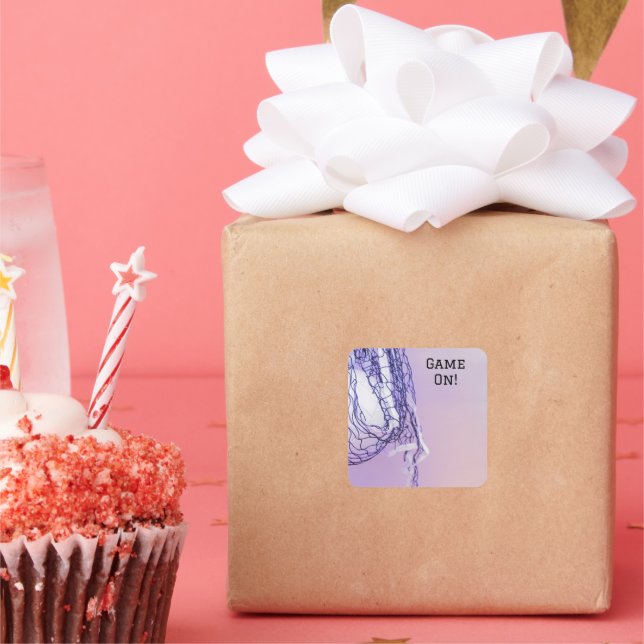 Adesivo Quadrado Apostador da Púrpura e da Praça de Aniversário (Festa)