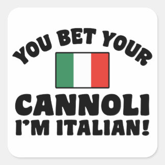 Adesivo Quadrado Aposto que seus canoli sou italiano