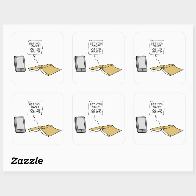 Adesivo Quadrado Aposto que você não pode fazer a divisão (Folha)