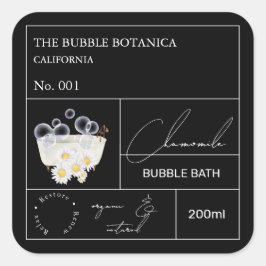 Adesivo Quadrado Apothecary Chamomile Bubble Bath Label