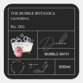 Adesivo Quadrado Apothecary Dahlia Bubble Bath Label